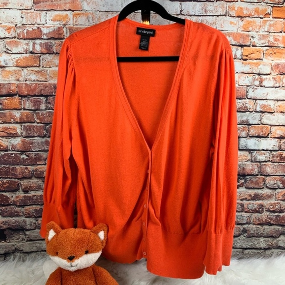 ⬇️$30 Lane Bryant orange cotton button cardigan